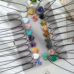 Natural Crystal Heart Pendent