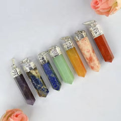 Natural Healing Crystal Pencil Pendant