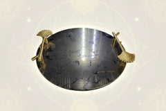Luxe Crystal Serving Tray with Gold Handles