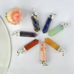 Natural Healing Crystal Pencil Pendant