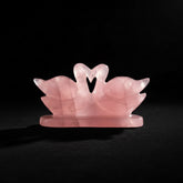 Rose Quartz Dove Swan — Hand-Carved Heart Chakra Figurine