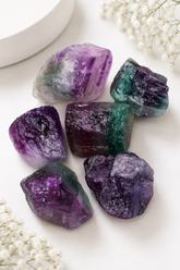 Raw Natural Rainbow Fluorite- Natures Beauty Multiple Colors In One Crystal