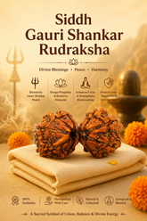 Kashi Siddh Nepal Origin Gauri Shankar Rudraksha - 17mm to 22mm