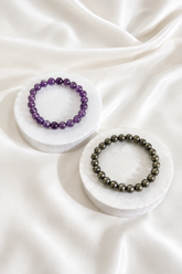 Money Attraction & Stress Relief Combo — Pyrite + Amethyst