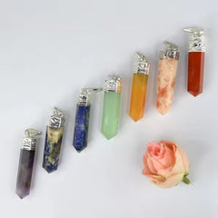 Natural Healing Crystal Pencil Pendant