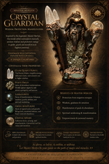 Pyrite Cave Wizard Sculpture with Quartz Points & Citrine Sphere