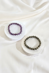 Money Attraction & Stress Relief Combo — Pyrite + Amethyst