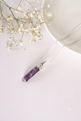 Amethyst Pencil Pendant – Calm, Sleep & Intuition