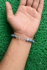Weight Loss Bracelet – Blue Apatite, Clear Quartz & Sodalite