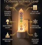 Natural 7chakra Selenite Crystal Lamp