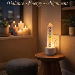 Natural 7chakra Selenite Crystal Lamp