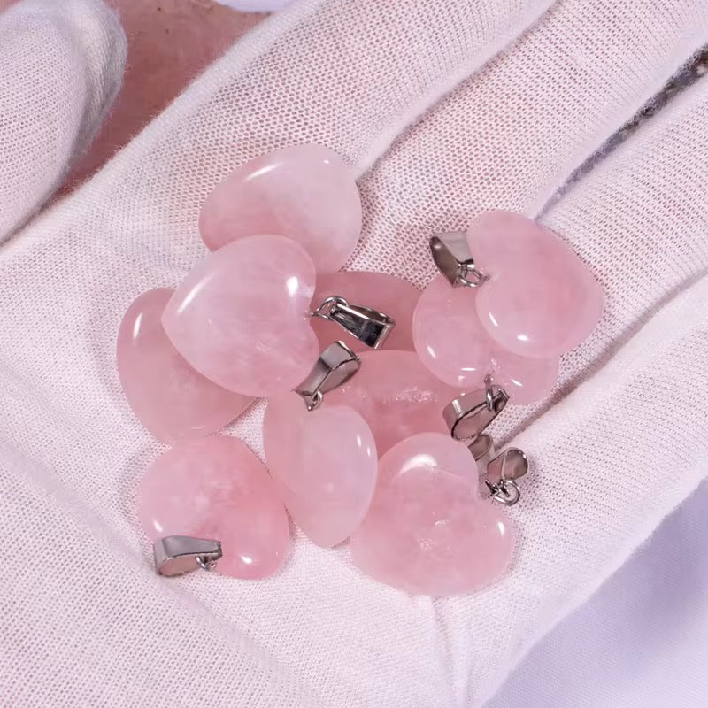 Natural Crystal Heart Pendent