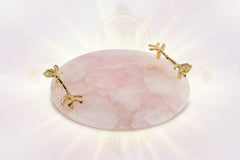 Luxe Crystal Serving Tray with Gold Handles