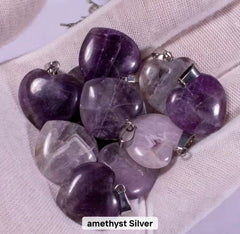 Natural Crystal Heart Pendent