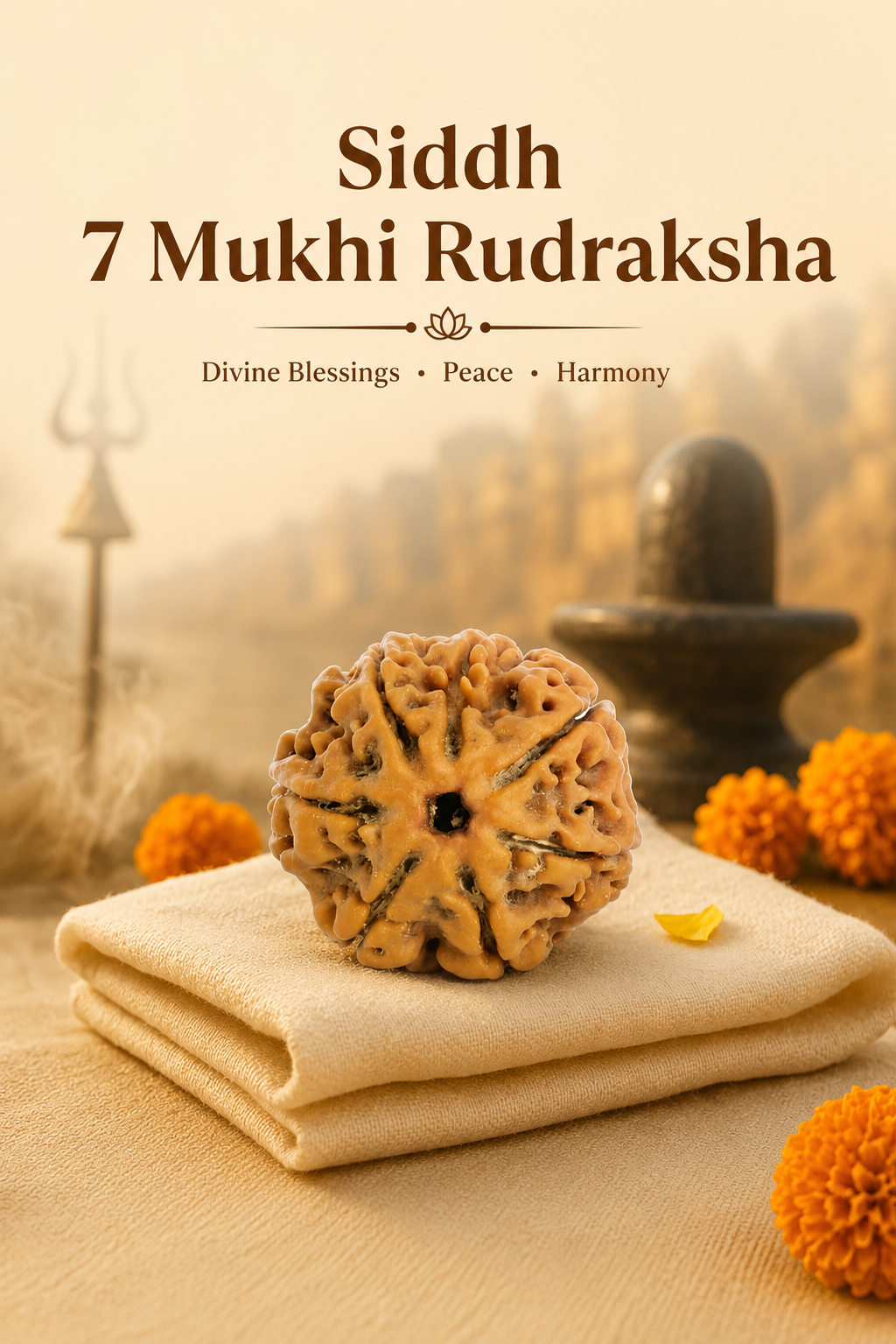 Kashi Siddh Nepal Origin 7 Mukhi Rudraksha - 17mm to 22mm