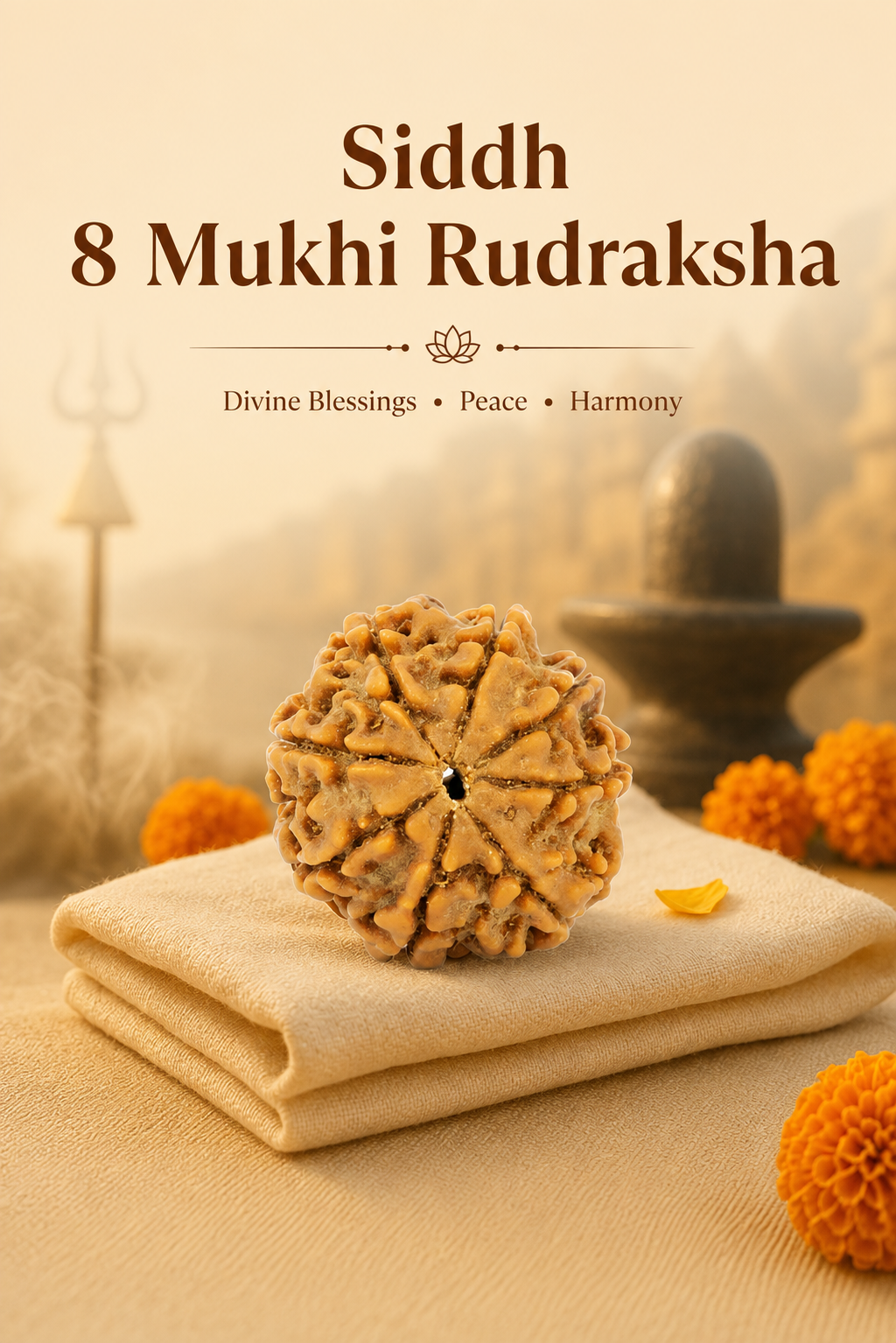 Kashi Siddh Nepal Origin 8 Mukhi Rudraksha - 17mm to 22mm