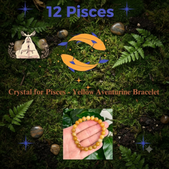12. Meena Rashi Crystal  Pisces Zodiac Sign Crystal  Yellow Aventurine Bracelet
