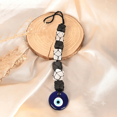 Black Tourmaline & Selenite Cubes Hanging – Protection & Cleansing