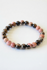 LOVE COMMUNICATION RHODONITE STONE BRACELET