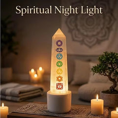 Natural 7chakra Selenite Crystal Lamp